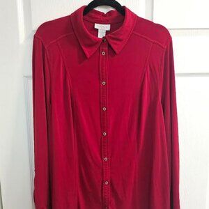 AVENUE: Stretch. Snap Button.  Long Sleeved. Gently Used. Size: 14/16
